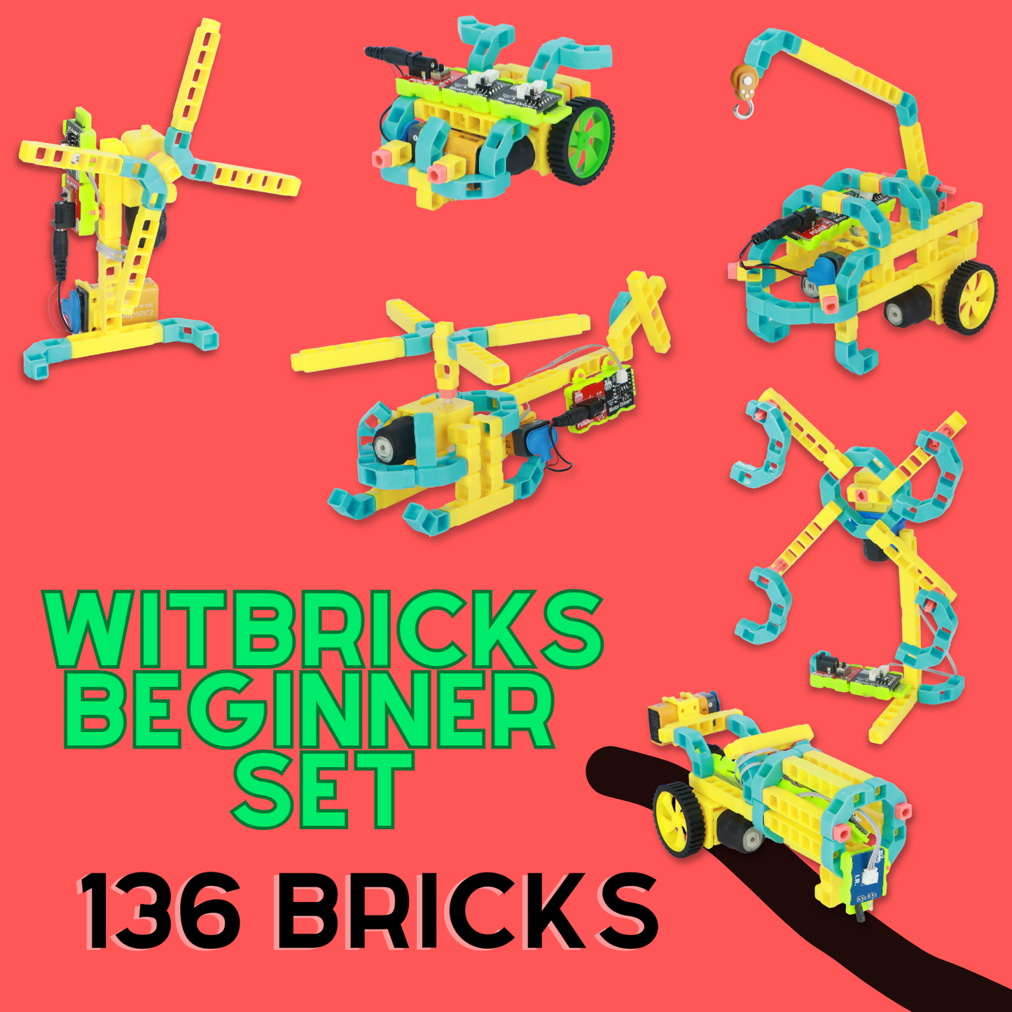 Witbricks Builder Set for Beginners - 136 Interlocking Parts