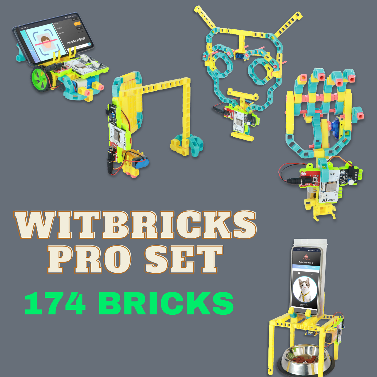 WitBricks Pro Set - 174 Interlocking Bricks