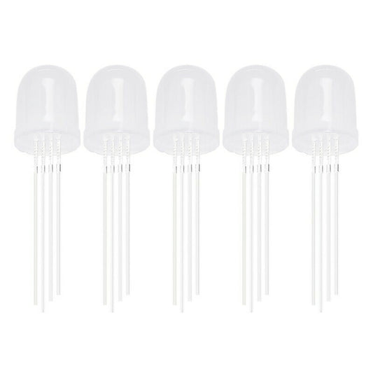 Diffused RGB Common Anode LED – 5 mm Tricolor (5pcs)