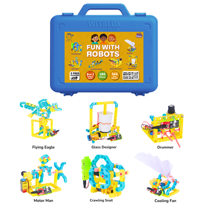 WitBlox Fun With Robots Kit - 6 in 1 Project Set(185+ parts)