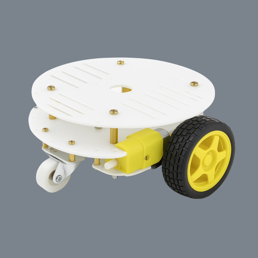 2WD Mini Round Double-Deck Smart Robot Car Chassis DIY Kit