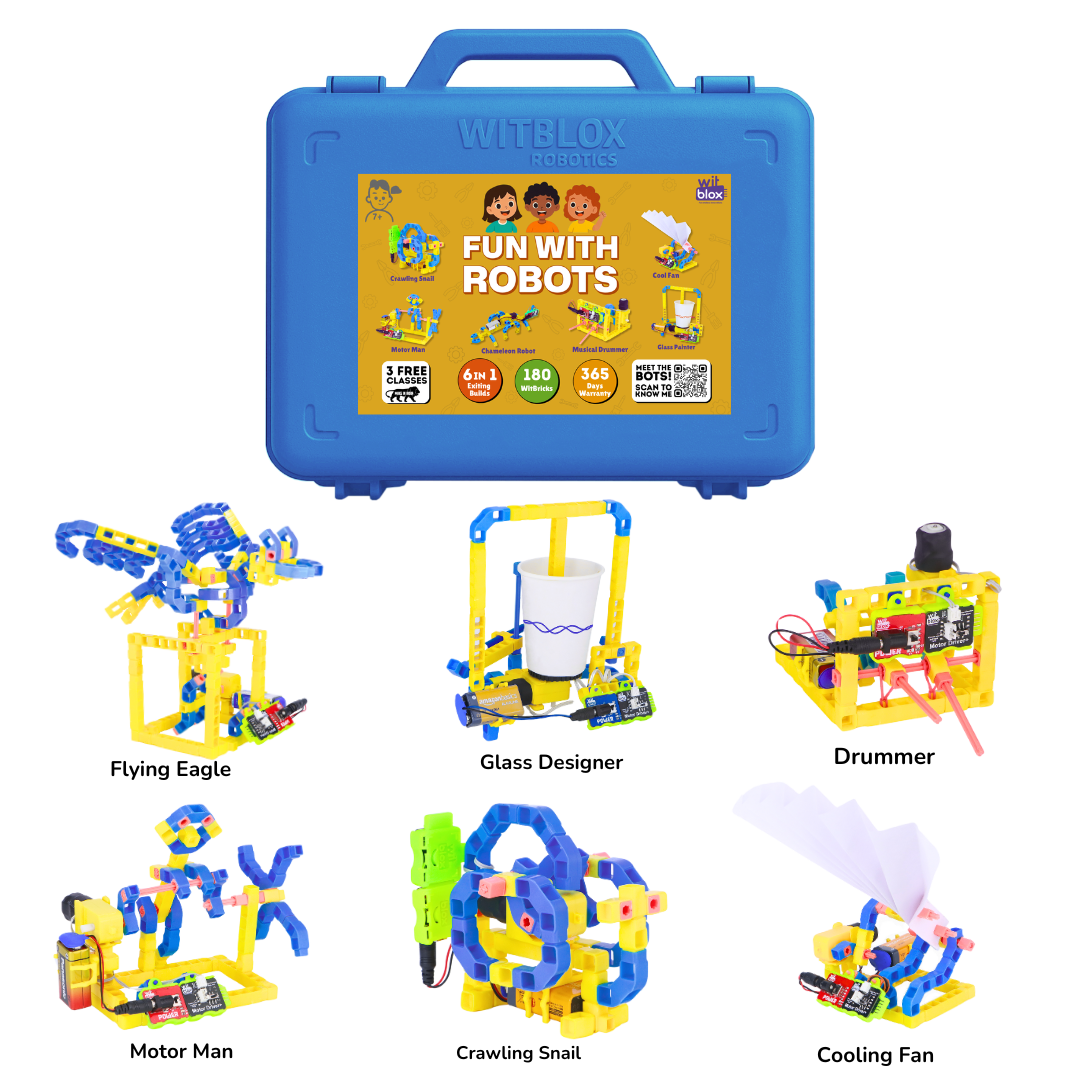 WitBlox Fun With Robots Kit - 6 in 1 Project Set(185+ parts)