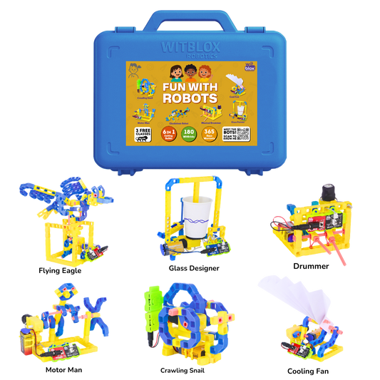 WitBlox Fun With Robots Kit - 6 in 1 Project Set(185+ parts)