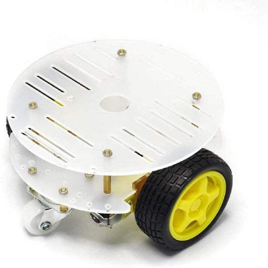 2WD Mini Round Double-Deck Smart Robot Car Chassis DIY Kit